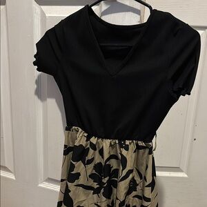 Black and Tan Floral Dress